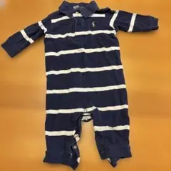 Polo by Ralph Lauren ネイビー ストライプロンパース　12m