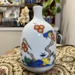 有田焼　染め付け　一輪挿　梅