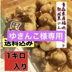 ゆきんこ様専用 青森県産福地ホワイト6片黒ニンニク玉訳あり1キロ