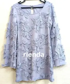 【新品未使用】rienda　花柄刺繍 ミニワンピース