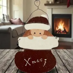 クリスマス 木製　インテリア　オーナメント　ハンドメイド　トールペイント