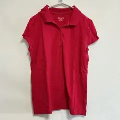 希少XXL PLACE ストレッチ ポロシャツ レッド チビT 半袖 古着 女子