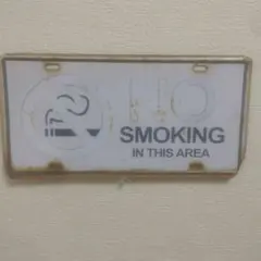 レトロ禁煙サイン 約30cm x 15cm