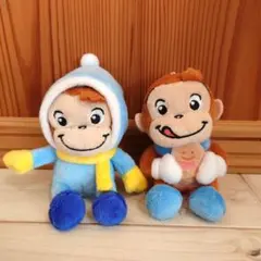 【新品】おさるのジョージぬいぐるみ　ぽかぽかおすわり　マスコットBC　冬　2種類