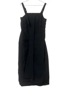 ブラック　ロングサロペットワンピ　ジャンパースカート