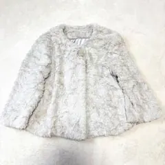 ファー コート ジャケット ノーカラー M