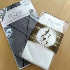 TuTuanna チェック柄 パンティストッキング黒 M-L&たび風靴下
