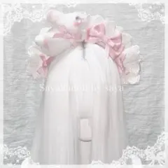 ♡ うさぎさん付き*.+°リボンメイドカチューシャ pink ♡