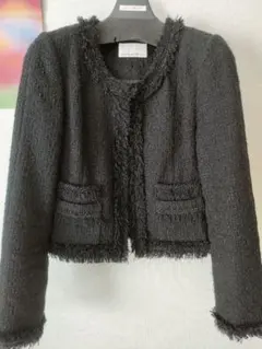 Mプルミエブラック　ツィードジャケット黒34