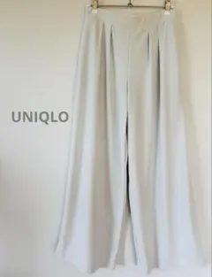 UNIQLO ユニクロ クレープジャージーストレートパンツ М くすみホワイト