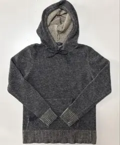 fundamental paodeloフード付きグレー系セーター羊毛100%