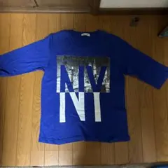 BROWNY NYプリント 七分袖Tシャツ ブルー Mサイズのサムネイル