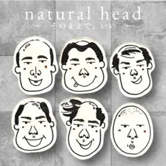 natural head おもしろピンバッチ プラ板×レジン