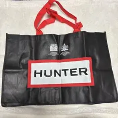 HUNTER 大きめショッパー 黒/赤