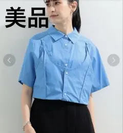 Ray BEAMS 半袖シャツ ブルー　ストラップシャツ　ブラウス　半袖ブラウスのサムネイル
