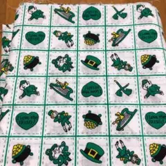奉仕品☆ USA ビンテージ生地　パトリック　グリーン　アイルランド　ガーゼ？