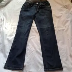 ゴムウエスト ダークブルーデニムパンツ 150