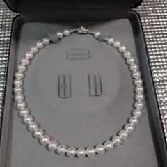 あこや 国産越物真珠 パールネックレス 美品 大粒8.5~9mm 専用ケース付