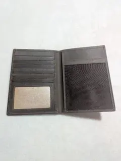 ダークブラウン レザー パスケース　お札入れ