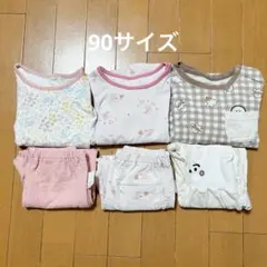 ベビーパジャマセット 【90】3点まとめ　女の子　UNIQLO GU 秋冬