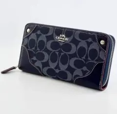 COACH 長財布 コーチ財布 ネイビー 財布 長財布 シグネチャー