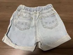 プティマイン キッズ デニム ショートパンツ ライトブルー 90cm