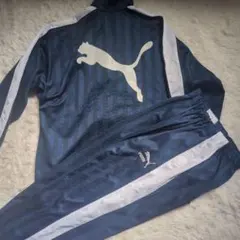 PUMA プーマ ジャージ 上下 セットアップ ビッグロゴ ネイビー メンズ