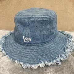 NEW ERA カットオフフリンジデニム バケットハット M/L 美品