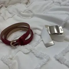 【未使用品】レザーベルトとキャンバスベルトセット