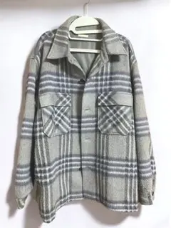 GUジャケット　コート　チェック柄　グレー　Ｍ