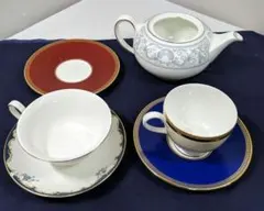 ウェッジウッド　ドルフィンホワイト　ティーポット　カップ＆ソーサー