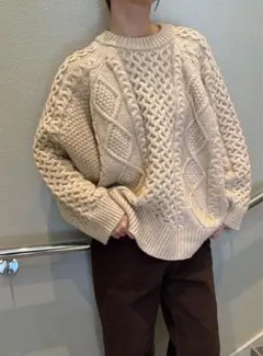 ヴィンテージライクケーブルニット