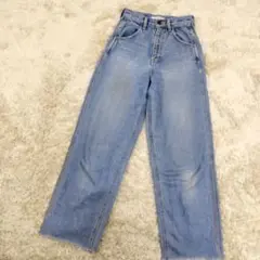 MOUSSY DROP POCKET WIDE デニムパンツ カットオフ