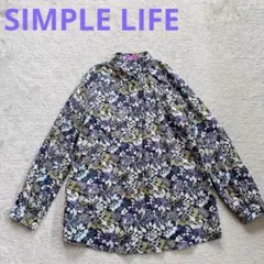 大きいサイズ リバティ柄 ふんわりシルエットブラウス simple life Lのサムネイル