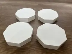 石膏のアクセサリーディスプレイ　運をひきつける六角形　4つセット　手作り　台　白