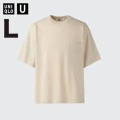 【新品未使用タグ付】ユニクロ クルーネックセーター 半袖 L 31 BEIGE