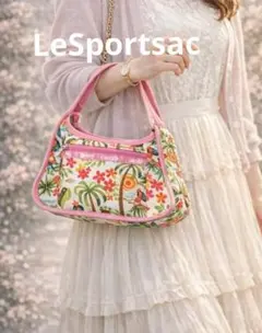 ハワイ限定　希少なUSAタグ　フラダンス柄　レスポートサック　ピンク