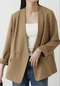 タグ付き✨ ラウンジドレス 26SS 麻調合繊ジャケット リネンライク