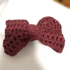 ハンドメイド　リボンバレッタ　赤