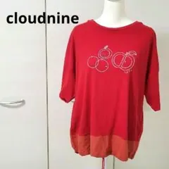 クラウドナイン りんご刺繍 赤 プルオーバー オーバーサイズTシャツ 春夏のサムネイル
