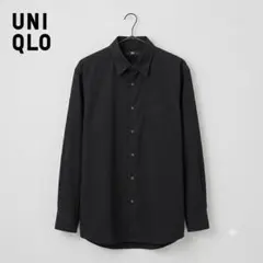 UNIQLO ブラックシャツ 胸ポケット 長袖 L 万能アイテム 中国製のサムネイル