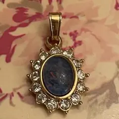 ヴィンテージ　トリプレットオパール　ペンダント　トップ　金色　ヘッド　ネックレス