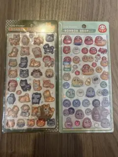 ボンボンドロップシール 和柄 柴犬、だるま