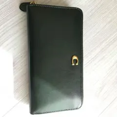 ダークグリーン 長財布 ゴールド金具
