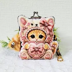 パネル生地 白猫 ツイード×花柄 フリルトートバッグ - メルカリ