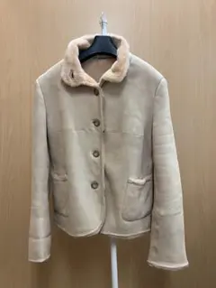 Max Mara ラムレザー ノーカラーコート 42 ブラウンベージュ - メルカリ