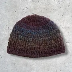 ビーニー クロシェハット ニット帽 ハンドメイド グラデーション モヘア