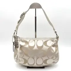 COACH コーチ ワンショルダーバッグ シグネチャー ライトベージュ系 Y2K