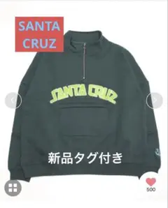 ムラスポSANTA CRUZ ハーフジップスウェットFree グリーンスケーター