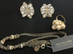 MAYGLOBE ピアス　リング　ネックレスセット